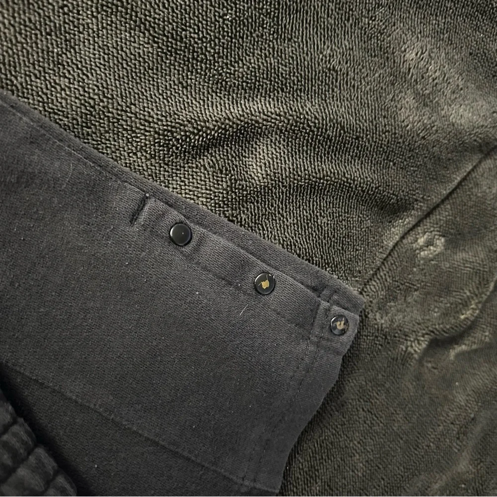 Adidas Black Logo Sweatpants w/ Snap Button Bottoms - Picture 4 of 6